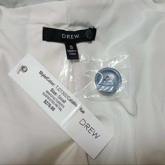 Drew Striped Linen Three Quarter Sleeve Blazer Small - Picture 9 of 9